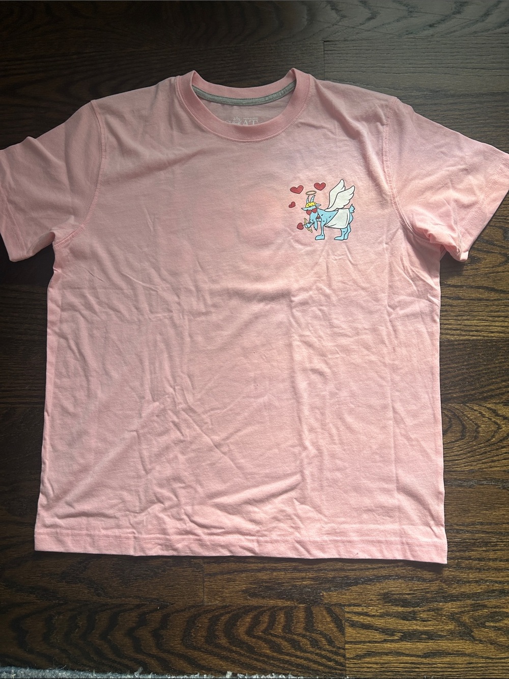 Goat Light Pink Kids Tee with Winged Elephant Graphic